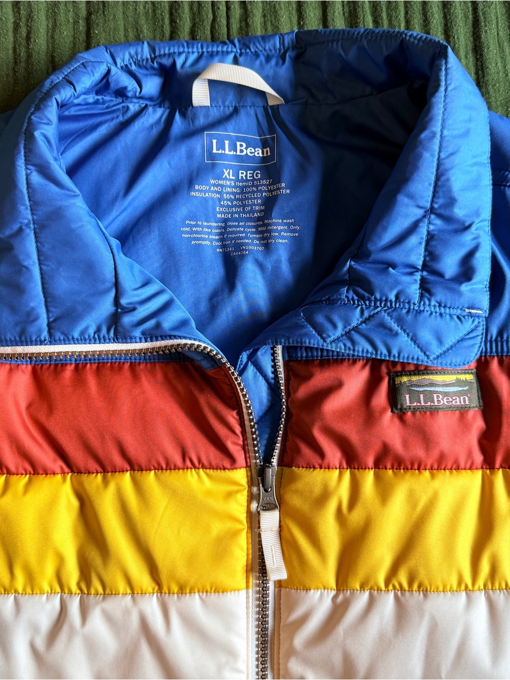 L.L. Bean Mountain Classic Puffer Vest XL Retro Colorblock (Gorpcore, Heritage) - Picture 2 of 5